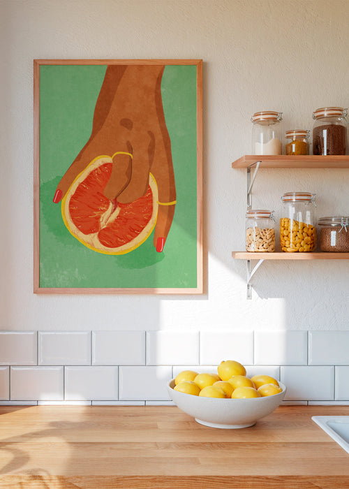 Fruitlover - Framed poster in an interior