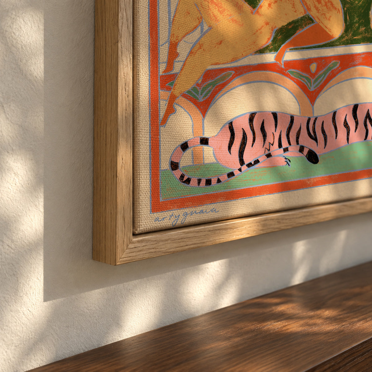 Rabbit Jumps Over the Moon - Framed canvas detail