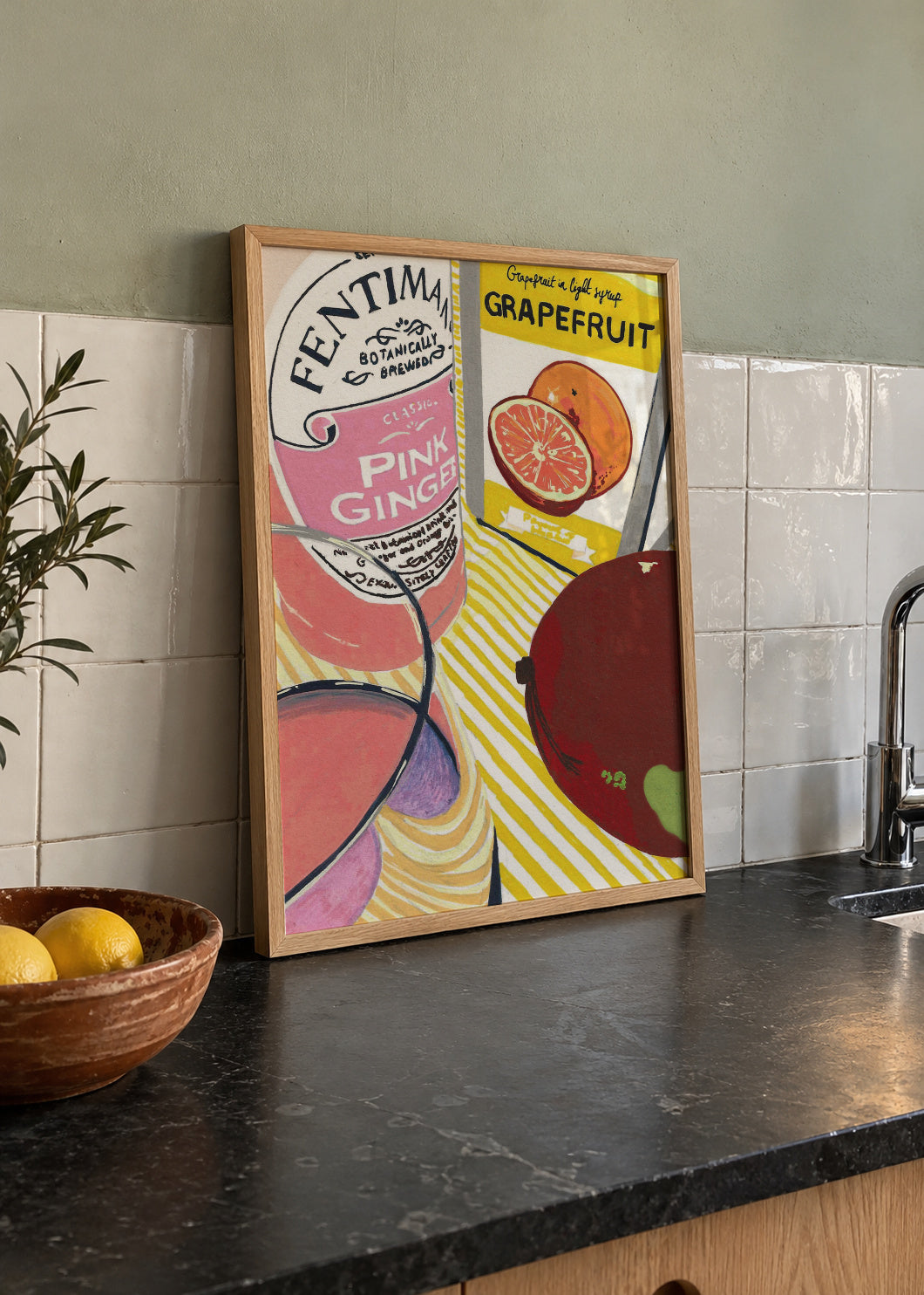 Fentimans Pink Ginger - Framed poster in an interior