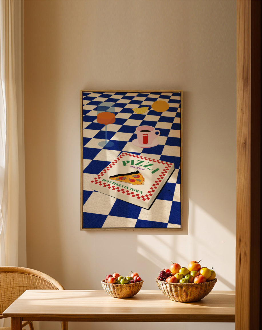 The Italian Menu - Framed canvas in an interior