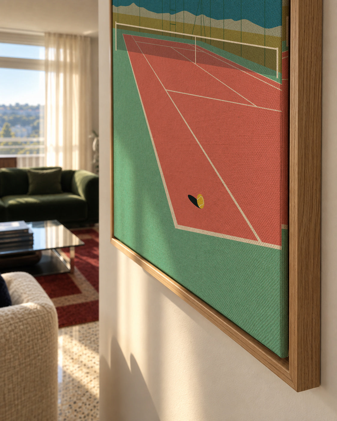 Tennis Court In the Desert - Framed canvas detail