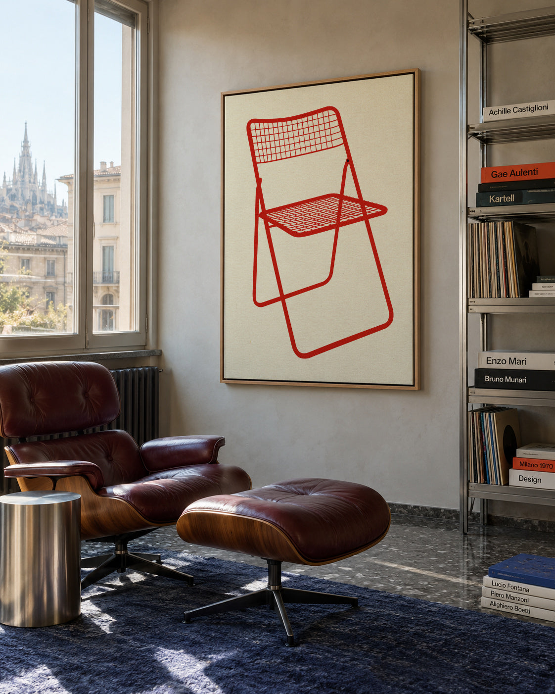 Ted Net Chair Red - Framed canvas in an interior