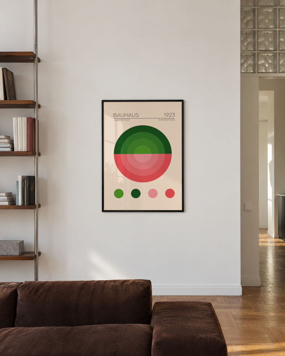 Bauhaus Yesil Daire - Framed poster in an interior