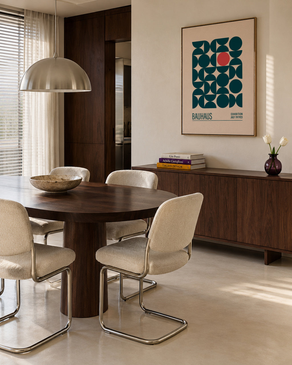 Bauhaus Mavi Kureler - Framed canvas in an interior
