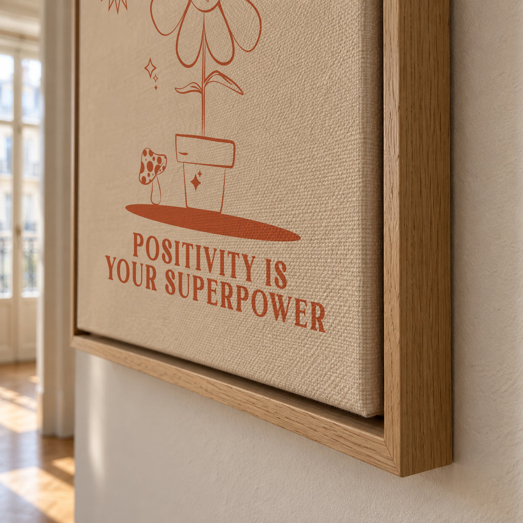 Happy Thoughts - Framed canvas detail