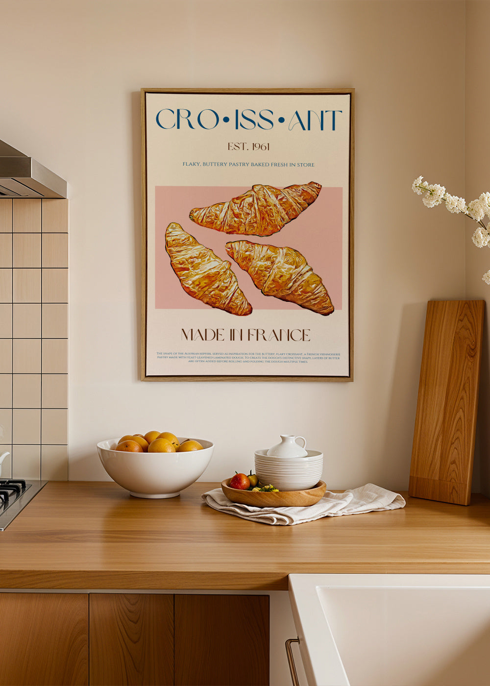 Croissant Print - Framed canvas in an interior