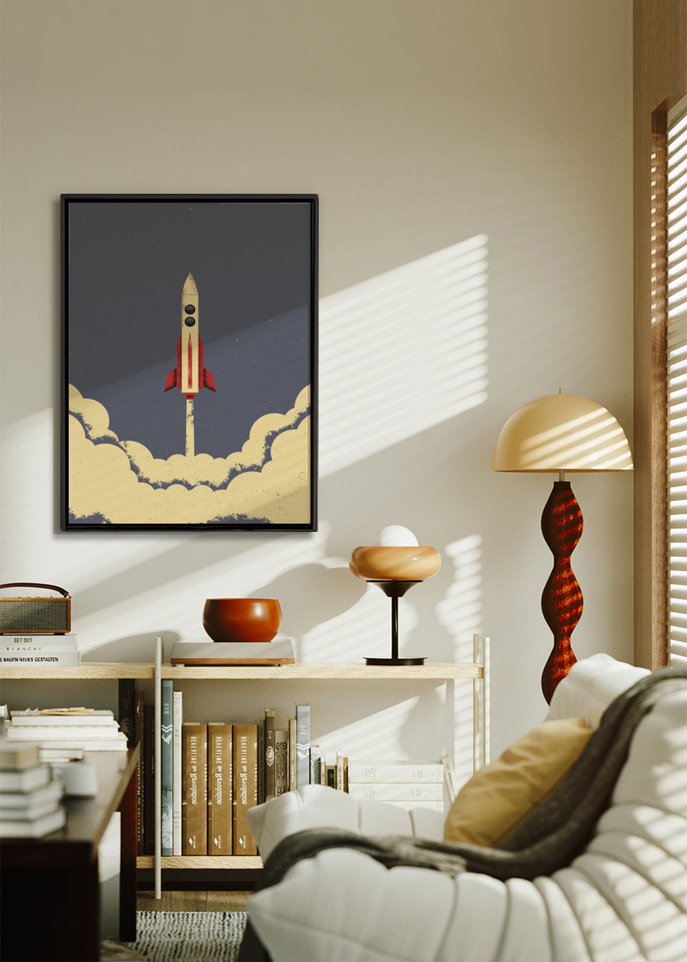 Rocket - Framed canvas in an interior