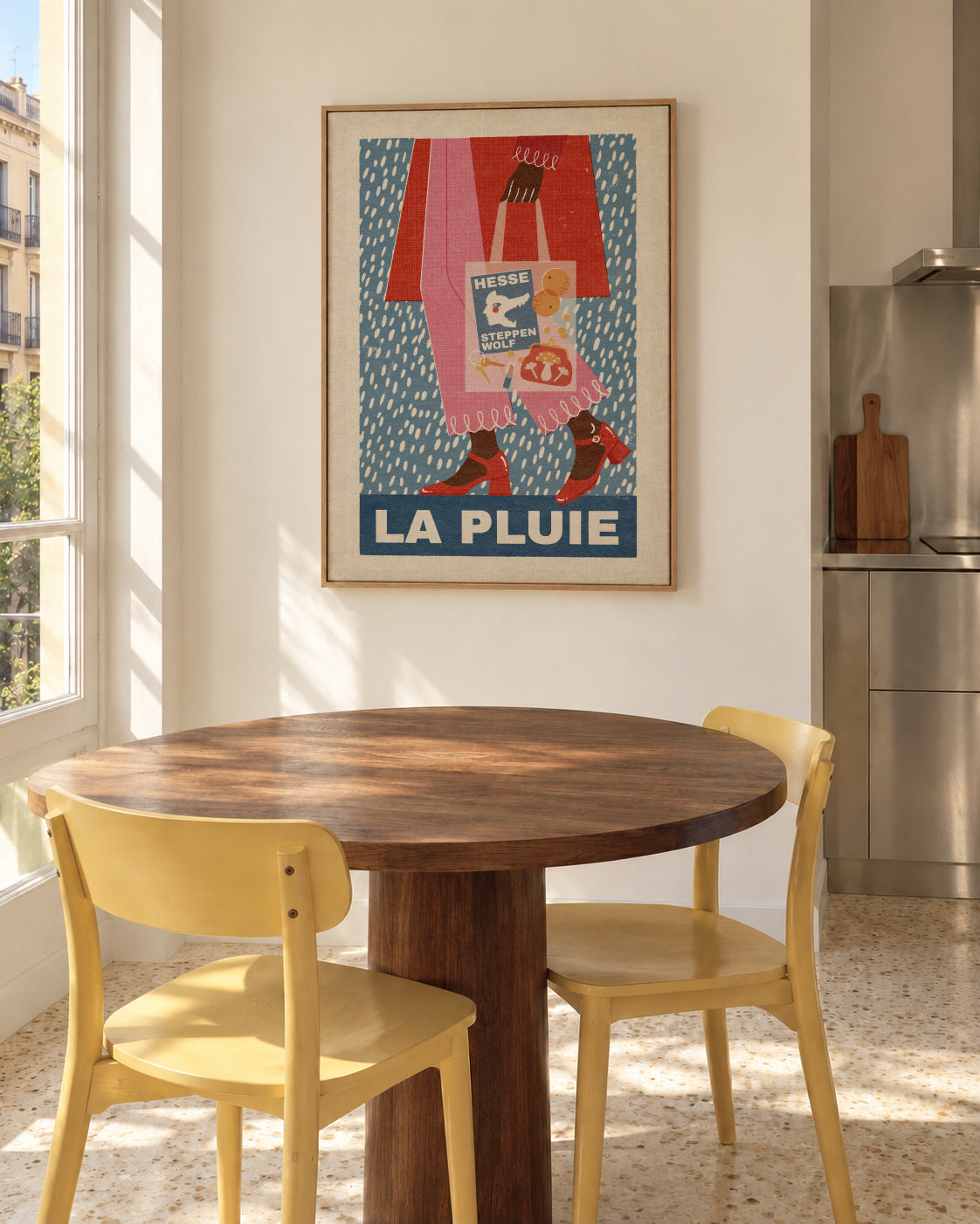 La Pluie French Style - Framed canvas in an interior