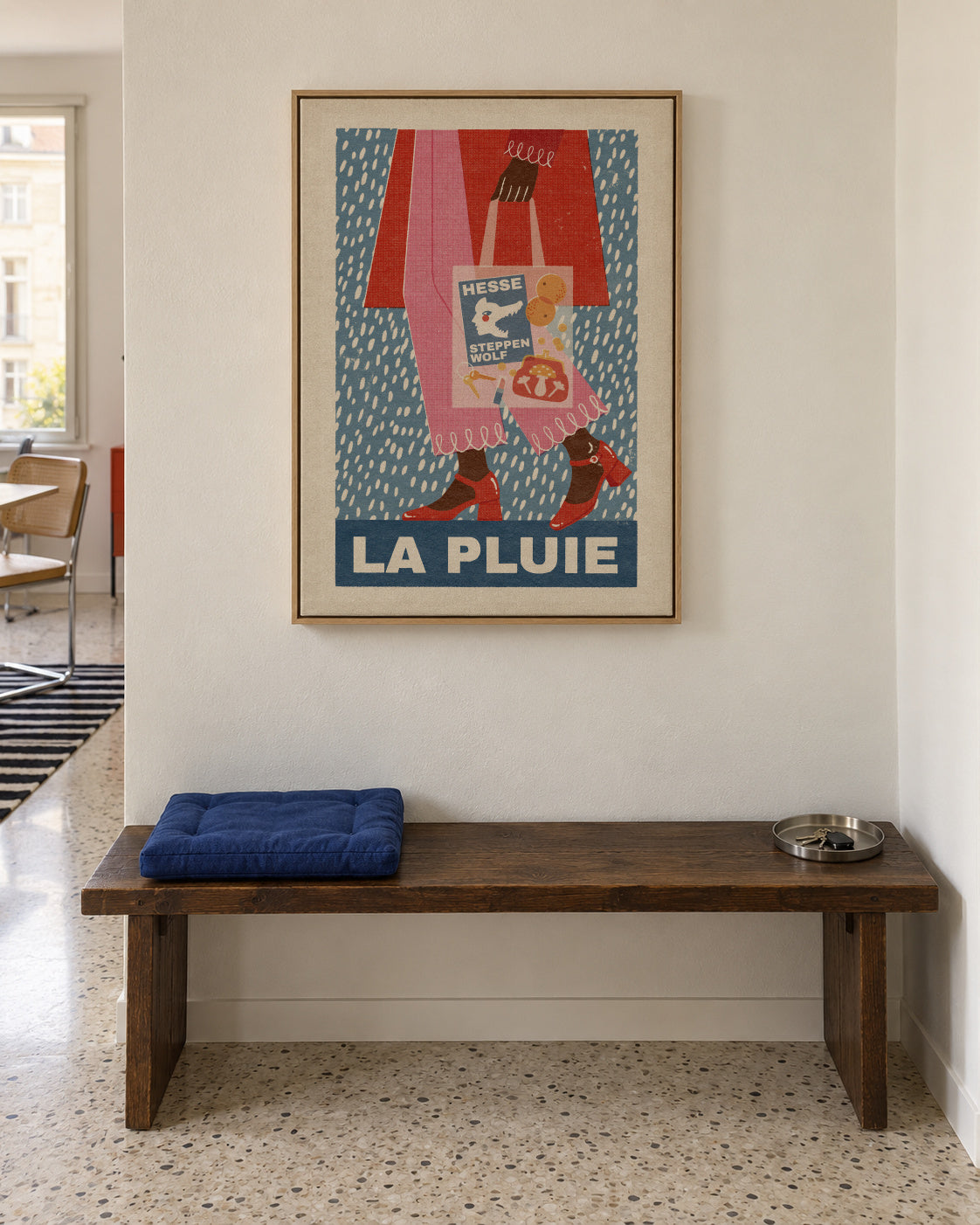 La Pluie French Style - Framed canvas in an interior