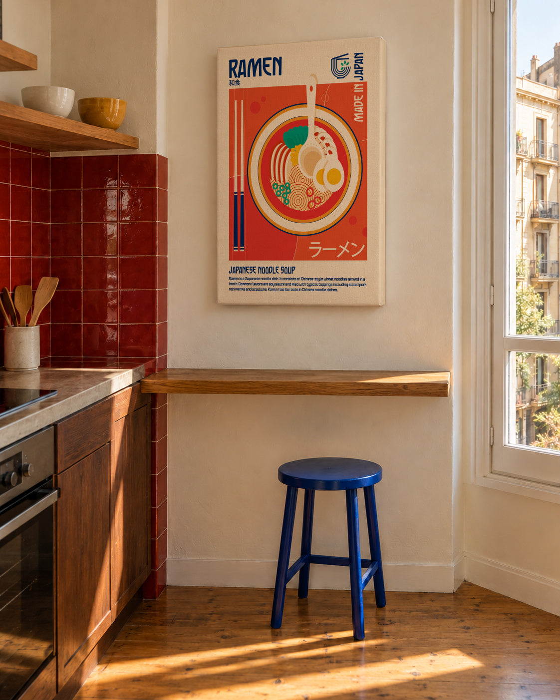 Ramen Japanese Food Print - Unframed canvas in an interior