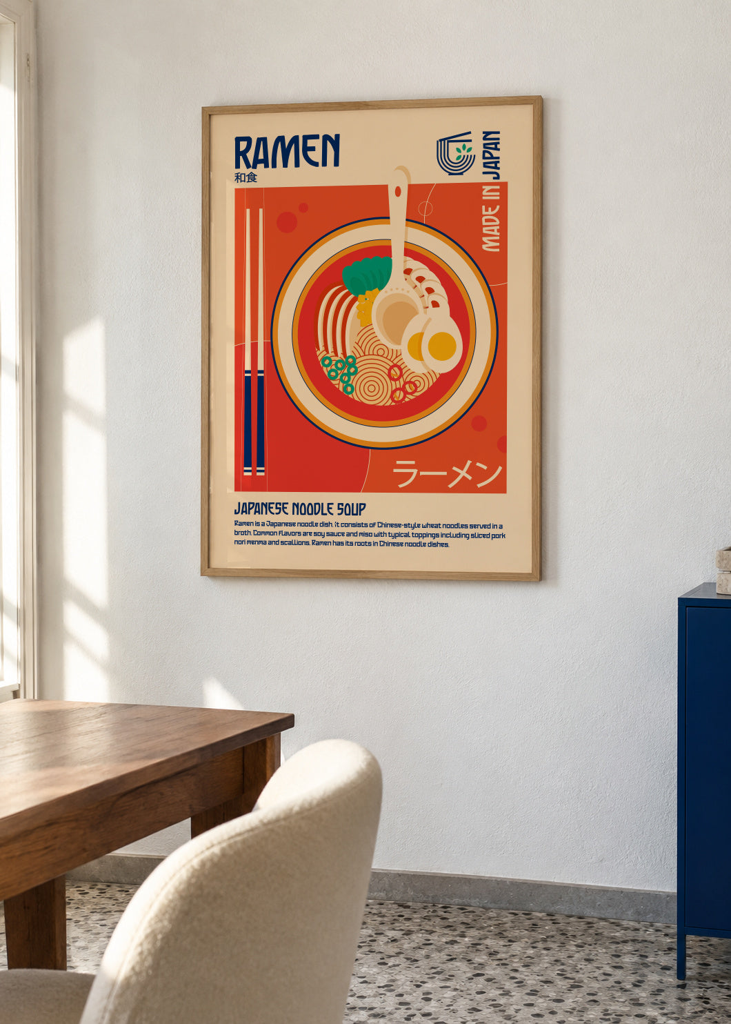 Ramen Japanese Food Print - Framed poster in an interior
