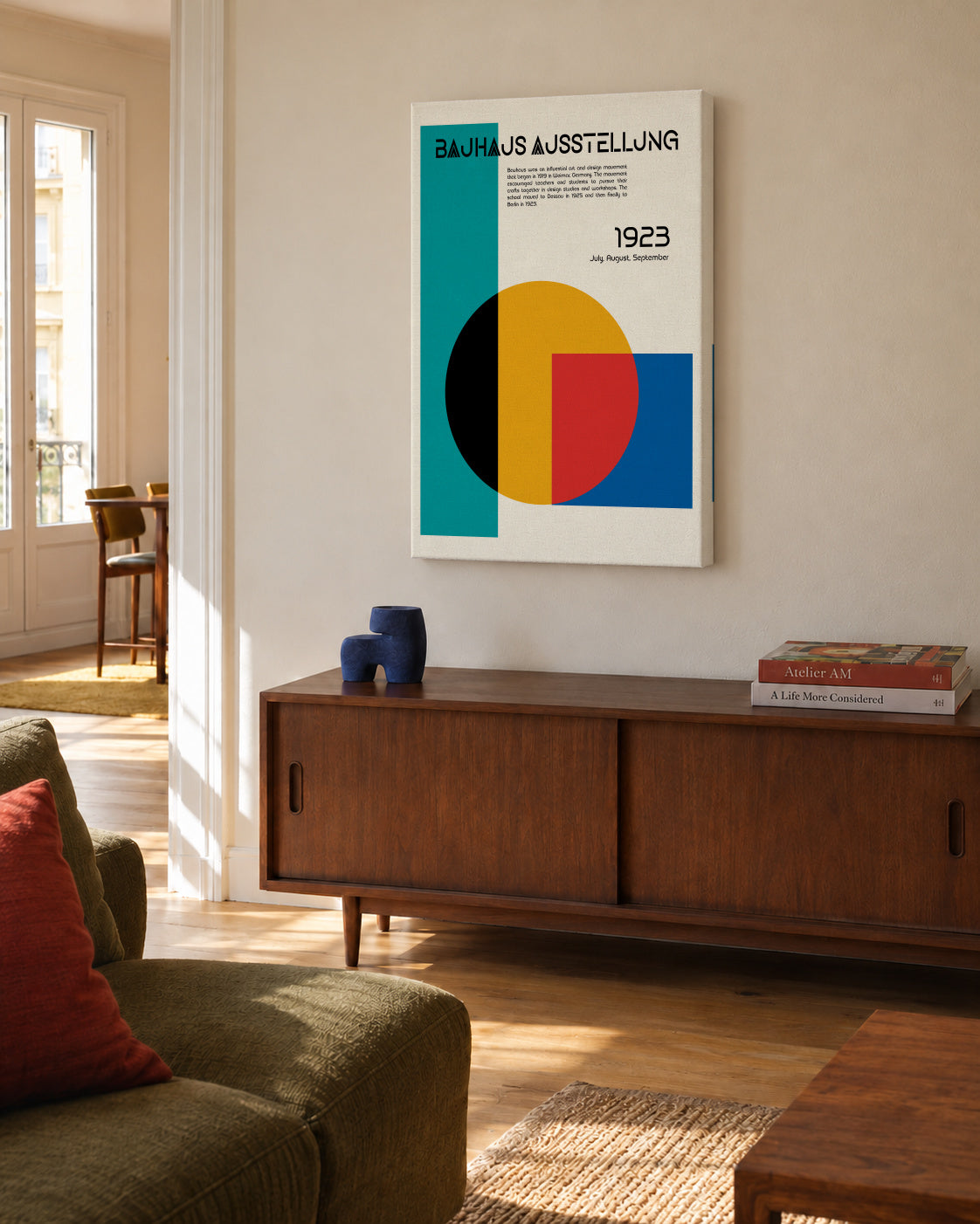 Bauhaus Ausstellung II - Unframed canvas in an interior