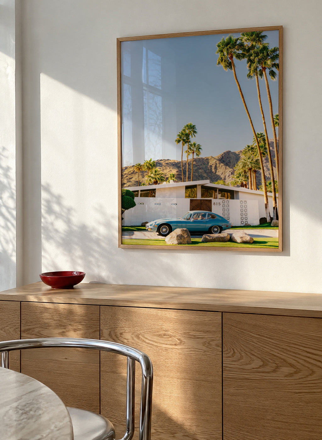 Palm Springs Ride VII - Framed poster in an interior
