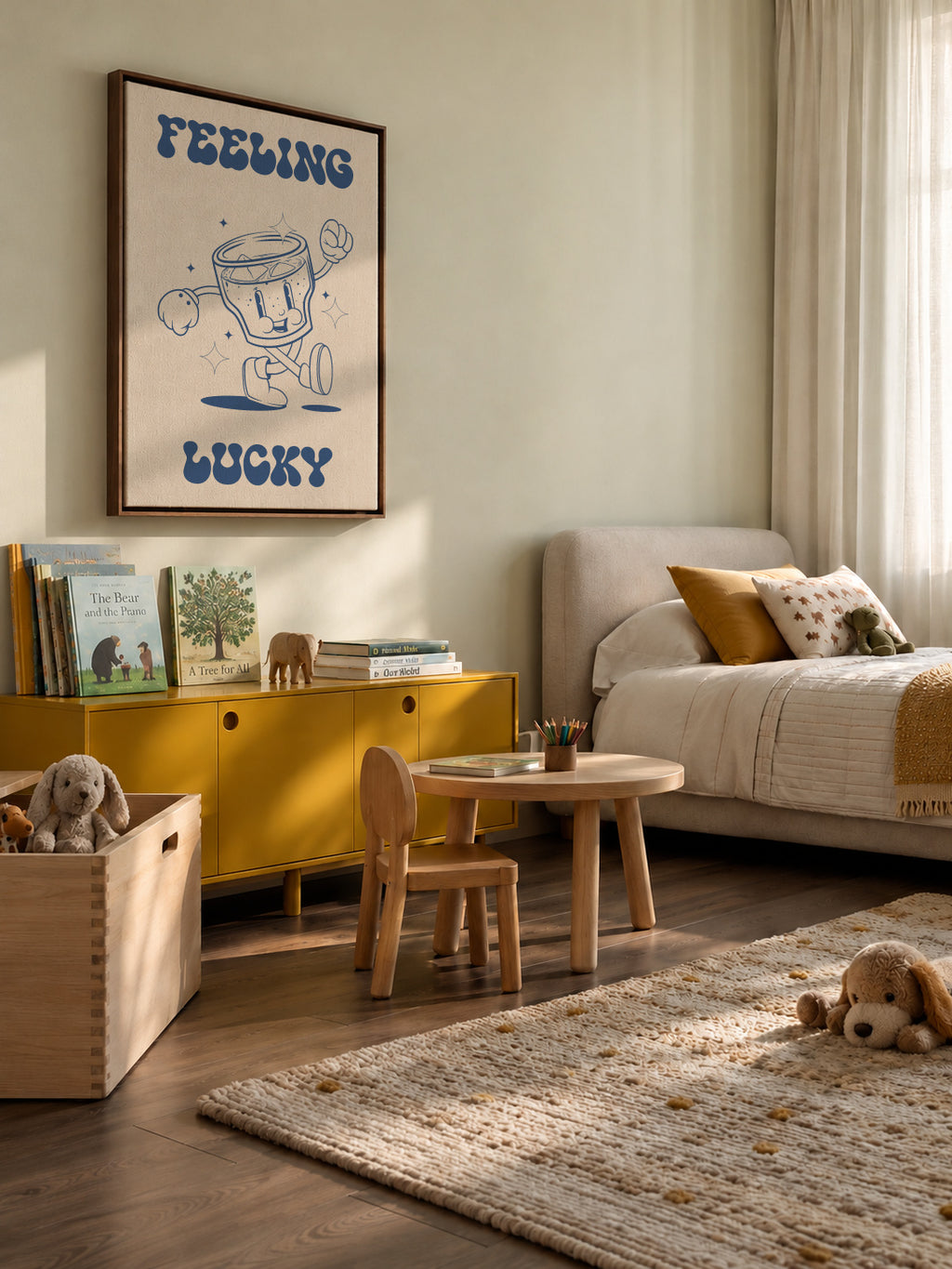 Feeling Lucky - Framed canvas in an interior