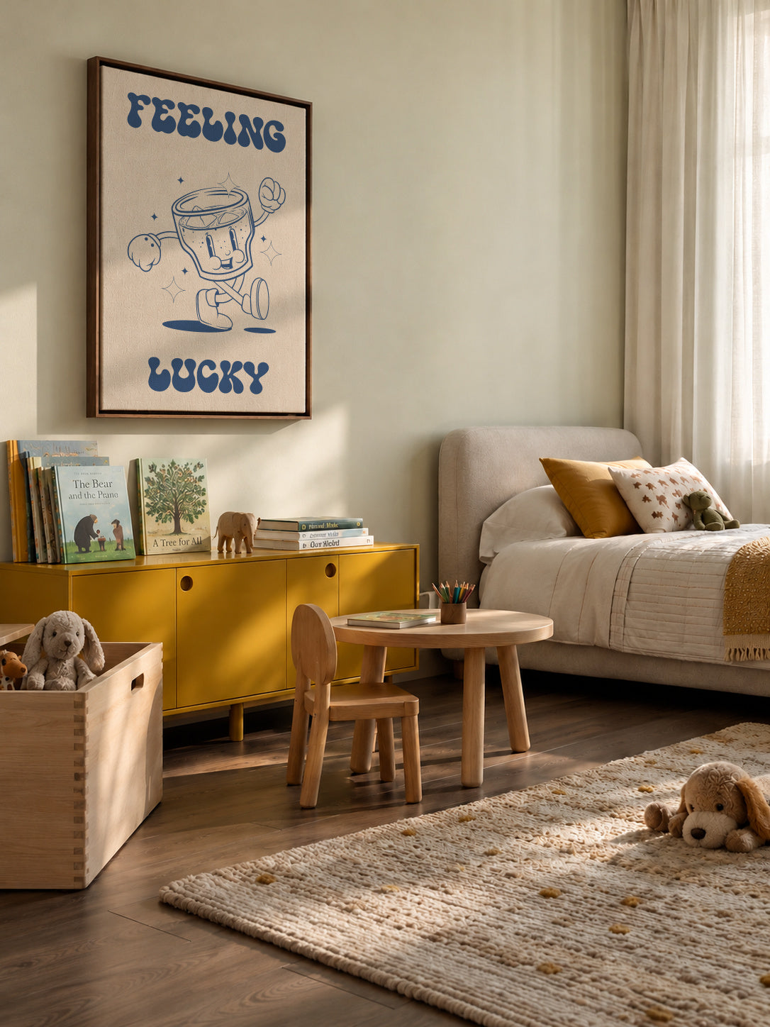 Feeling Lucky - Framed canvas in an interior