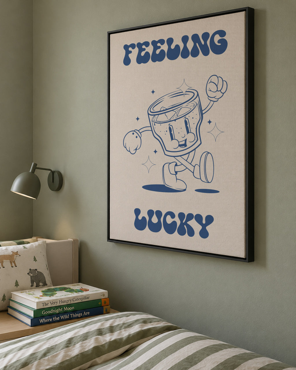 Feeling Lucky - Framed canvas in an interior