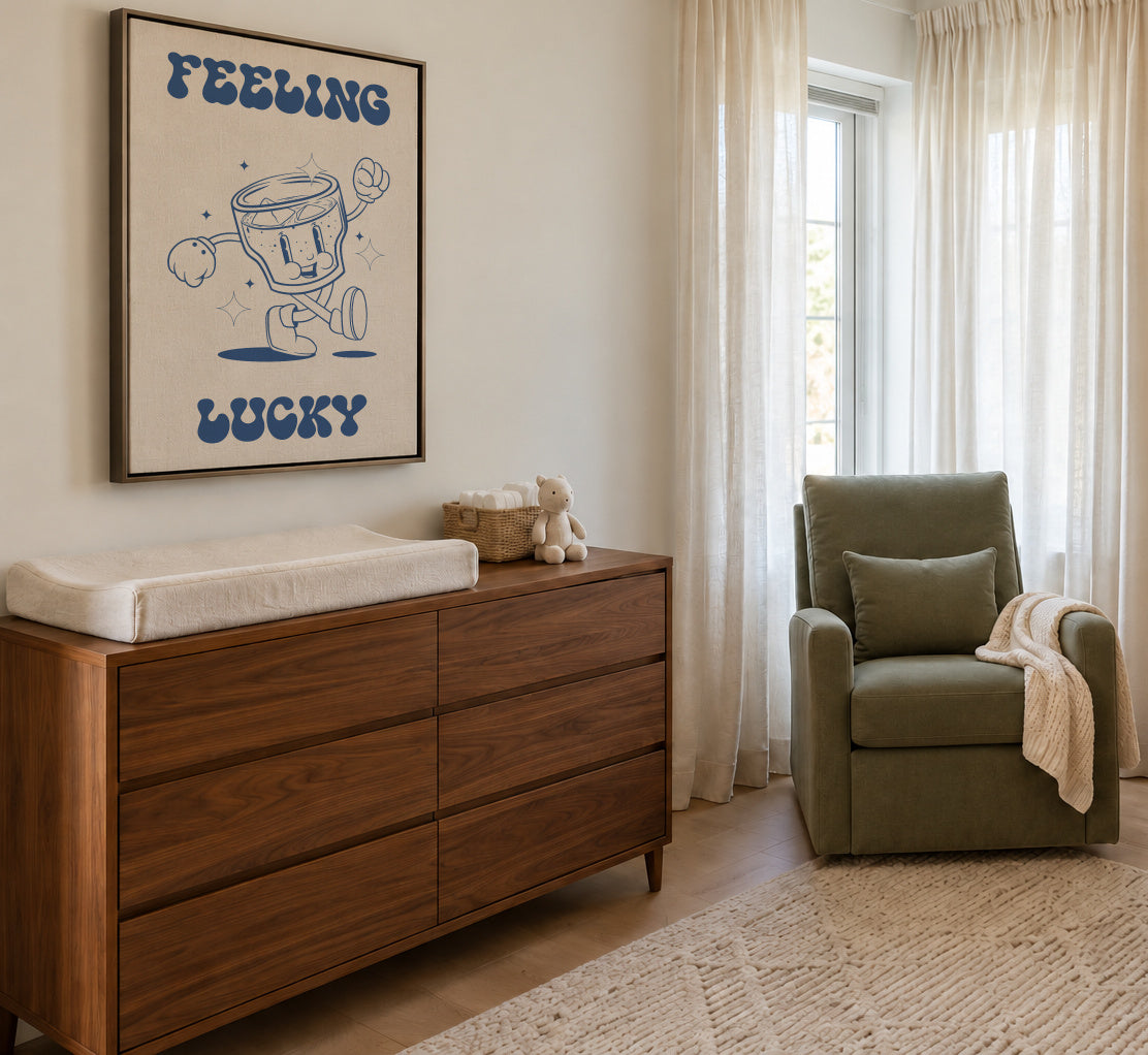 Feeling Lucky - Framed canvas in an interior