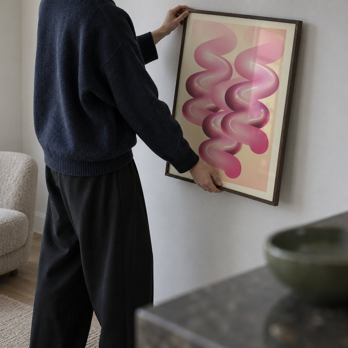 RETRO GRAPHIC NO.1 - Framed poster in an interior