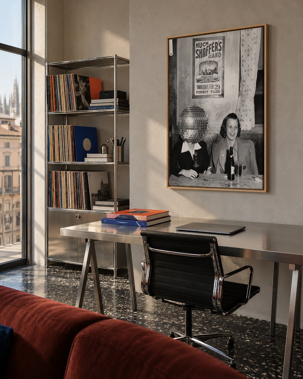 DISCO COLLAGE PARTY - Framed canvas in an interior