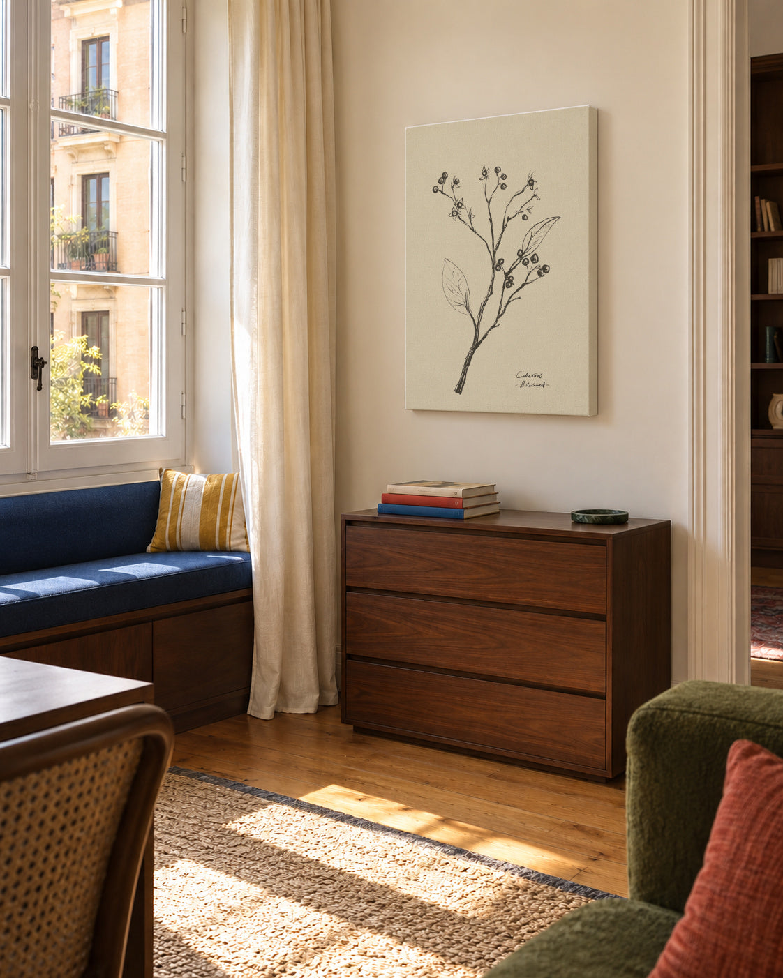 Floral 2 - Unframed canvas in an interior