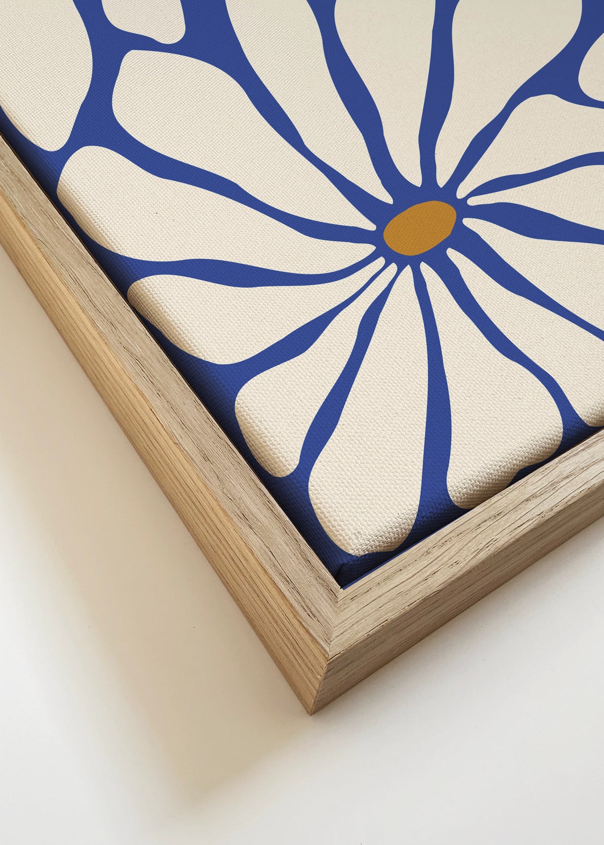 Sunny Floral Blue - Framed canvas detail