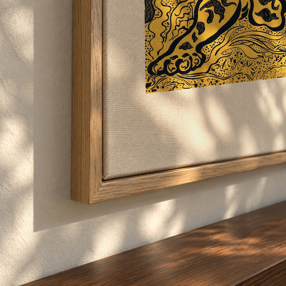 Tigre Dans Les Jungles Poster - Framed canvas detail
