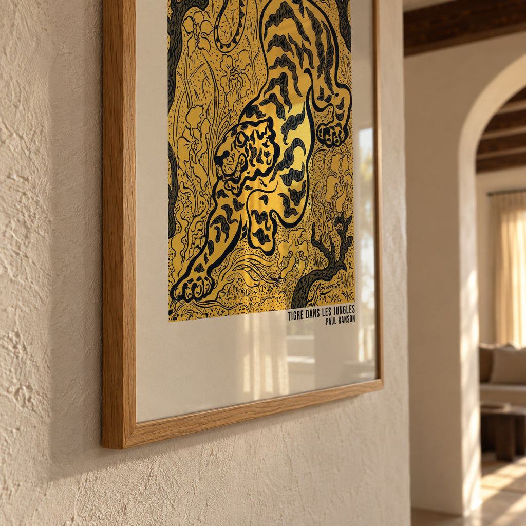 Tigre Dans Les Jungles Poster - Framed poster detail