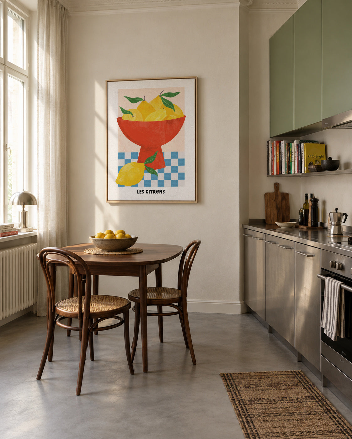 Les Citrons - Framed canvas in an interior