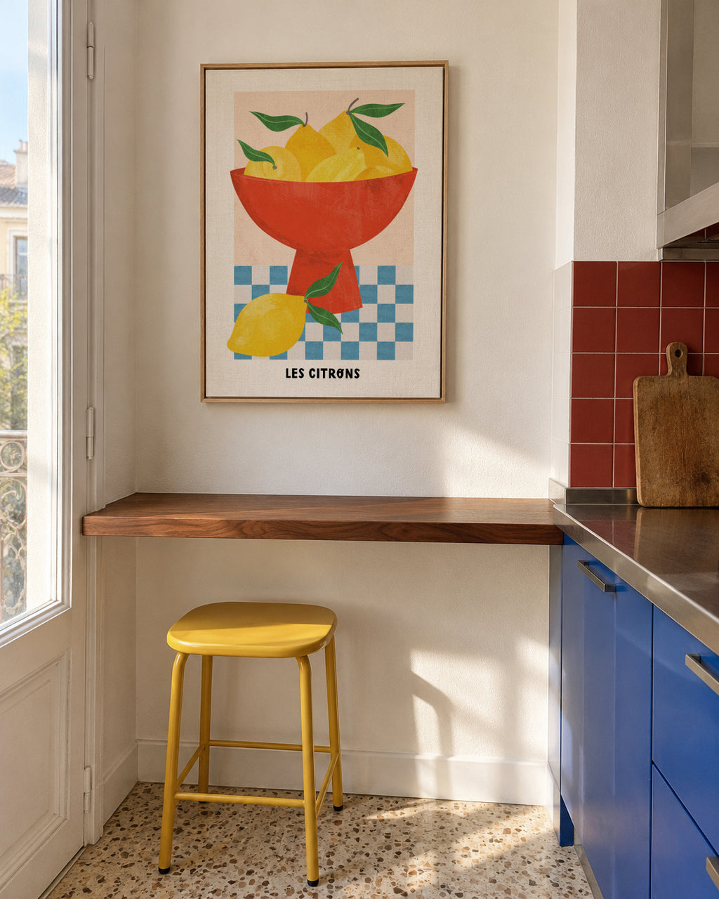 Les Citrons - Framed canvas in an interior