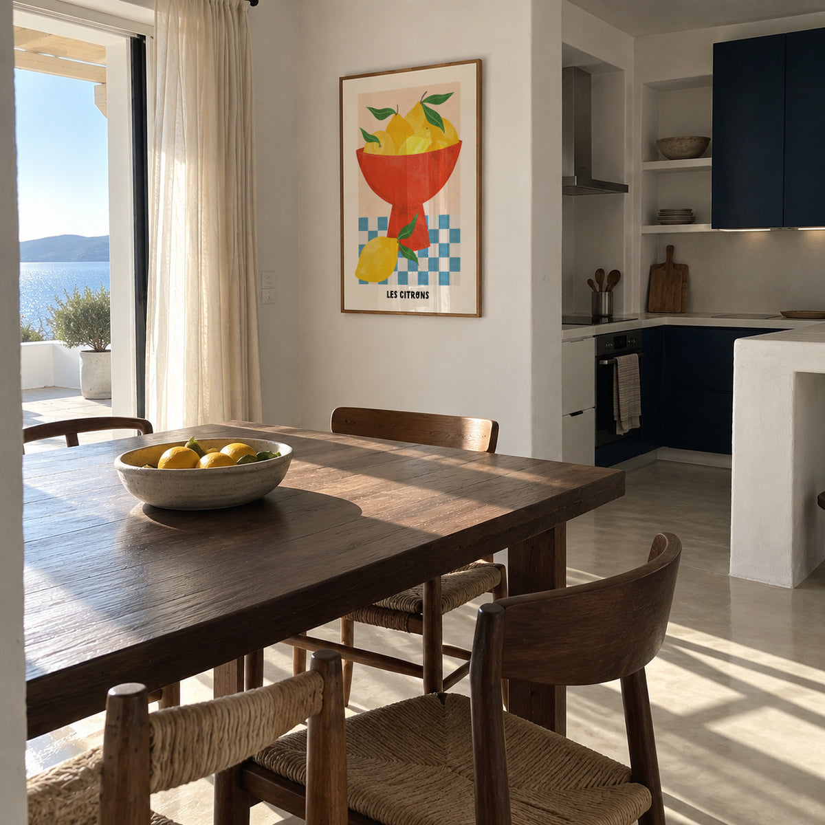 Les Citrons - Framed poster in an interior
