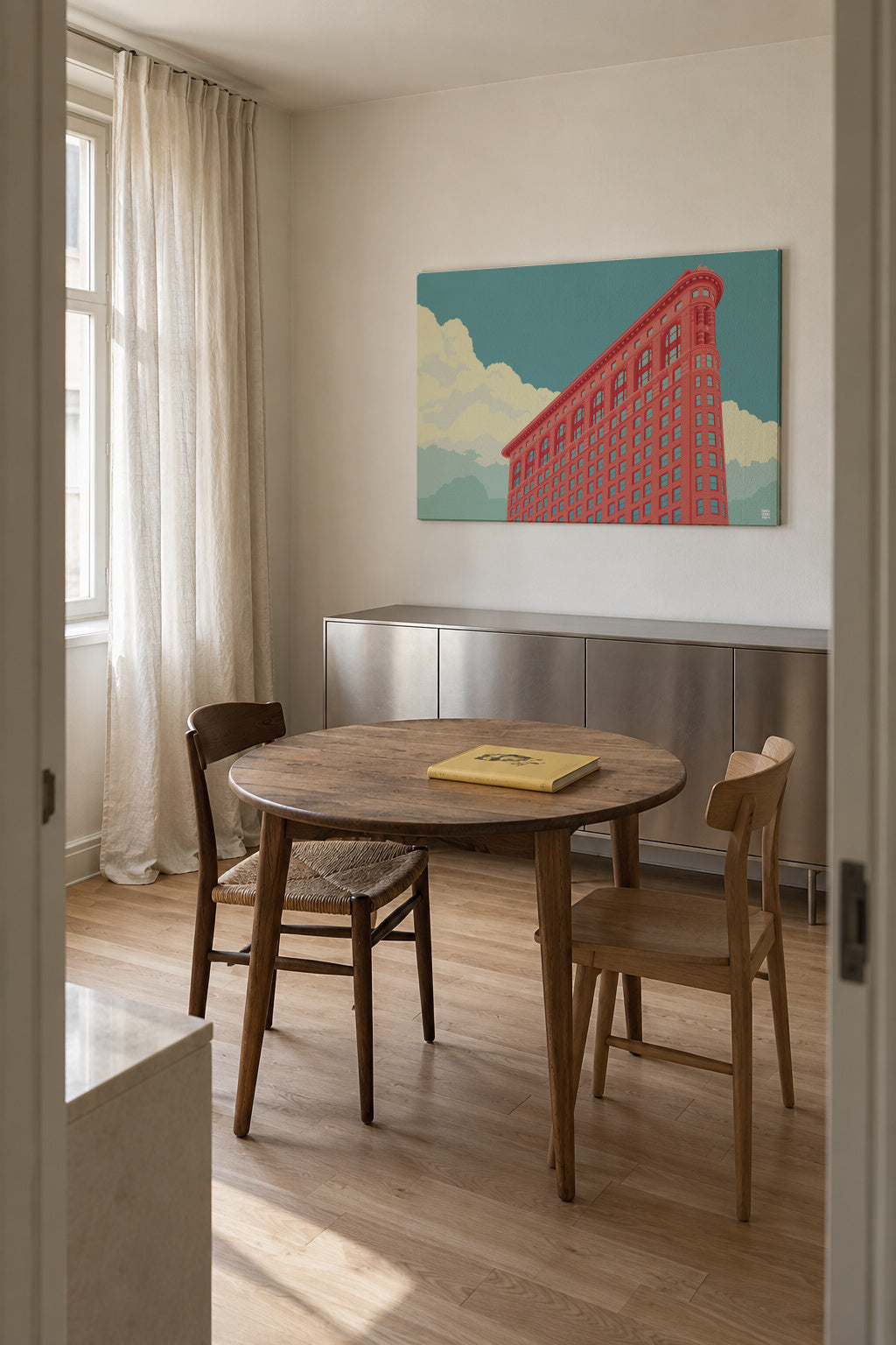 New York Flatiron Building - Unframed canvas in an interior