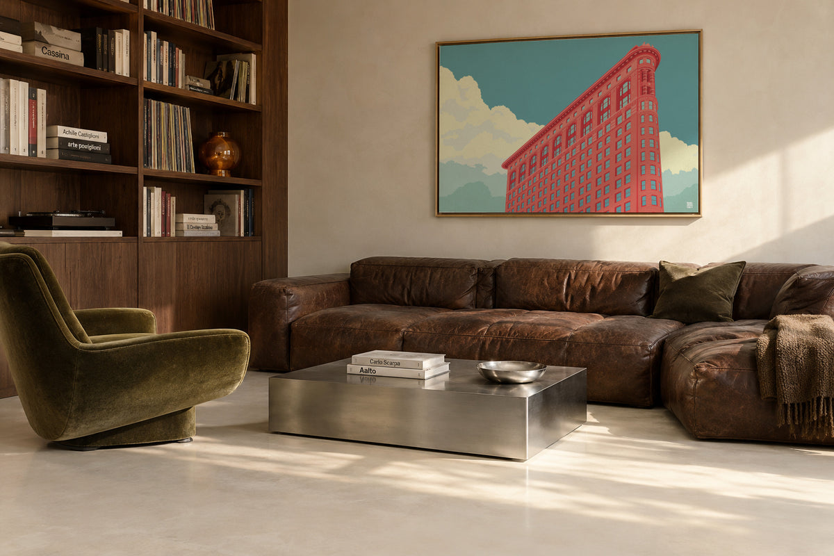 New York Flatiron Building - Framed canvas in an interior