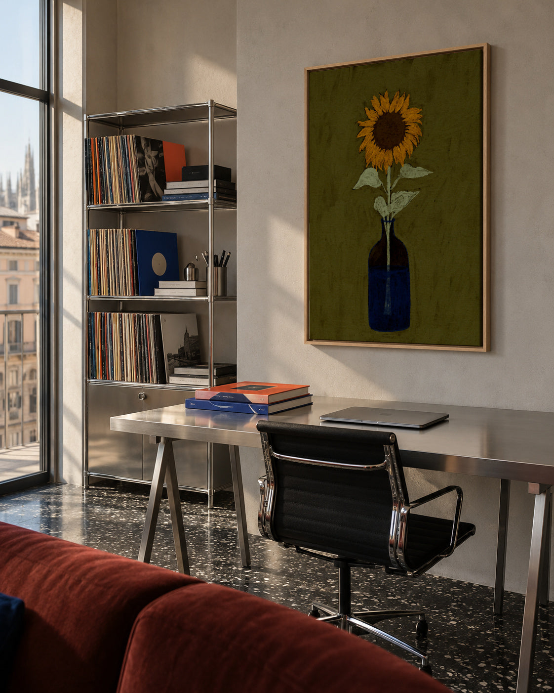 Radiant view - Framed canvas in an interior