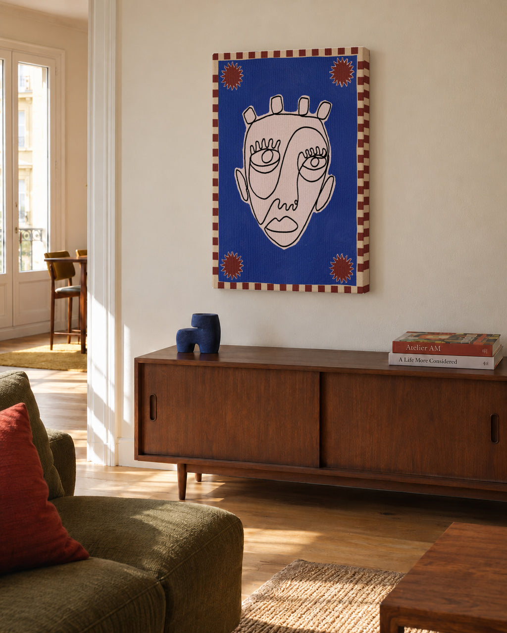 Under the sun 4 - Unframed canvas in an interior