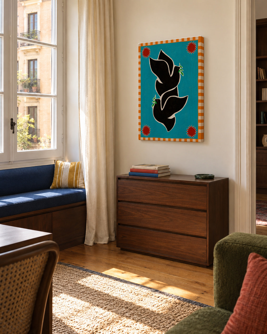 Lush duo 4 - Unframed canvas in an interior