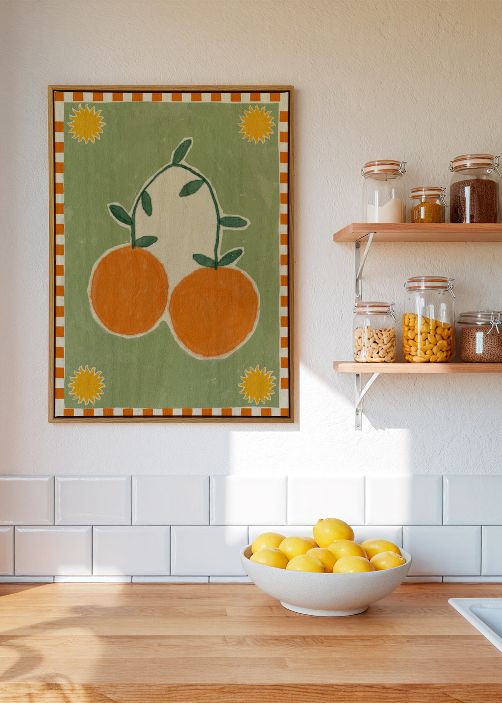 Lush duo 5 - Framed canvas in an interior