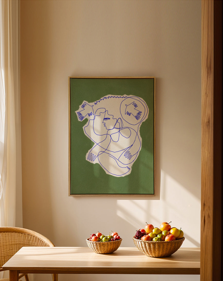 Hunter - Framed canvas in an interior