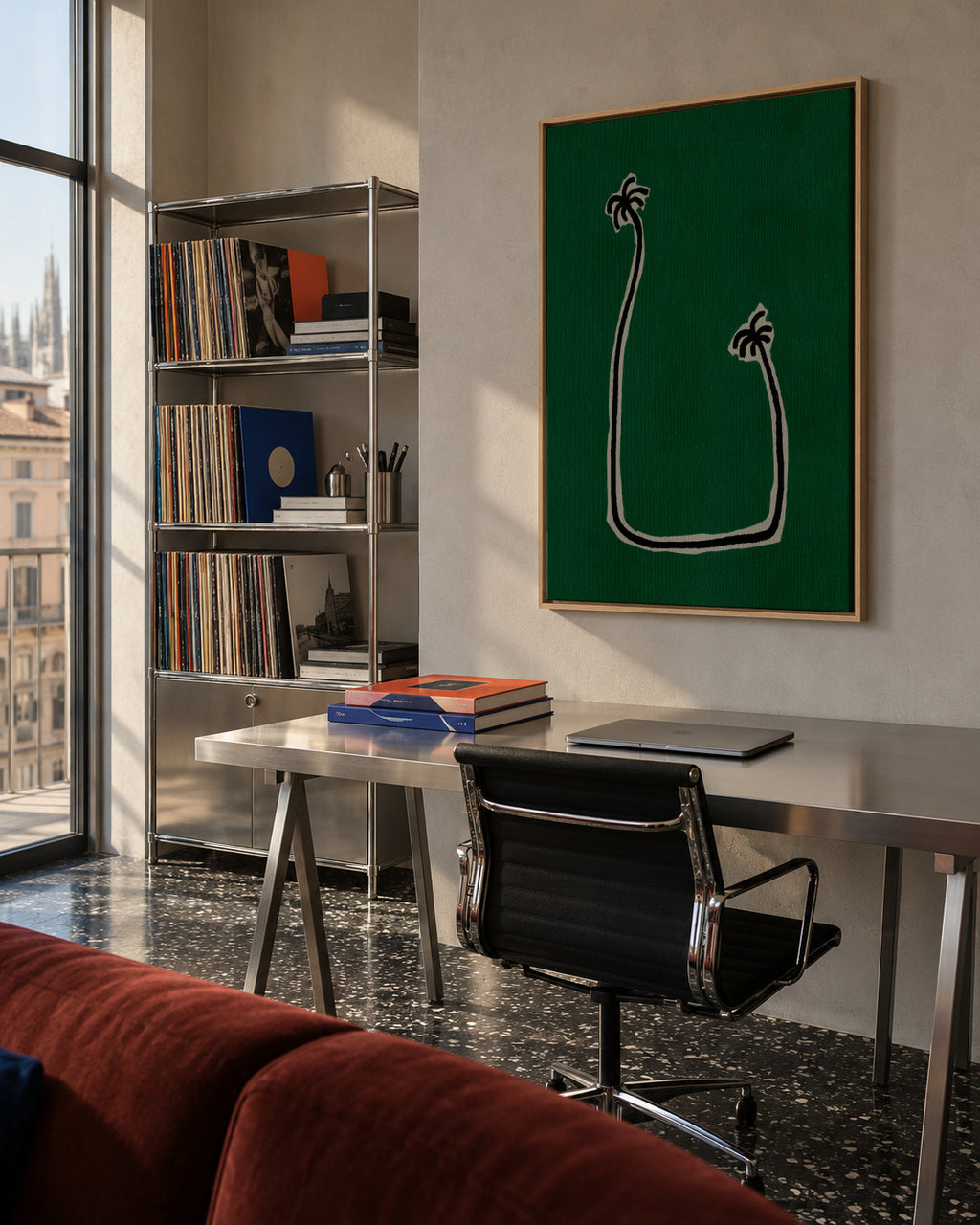 Soul bound - Green - Framed canvas in an interior
