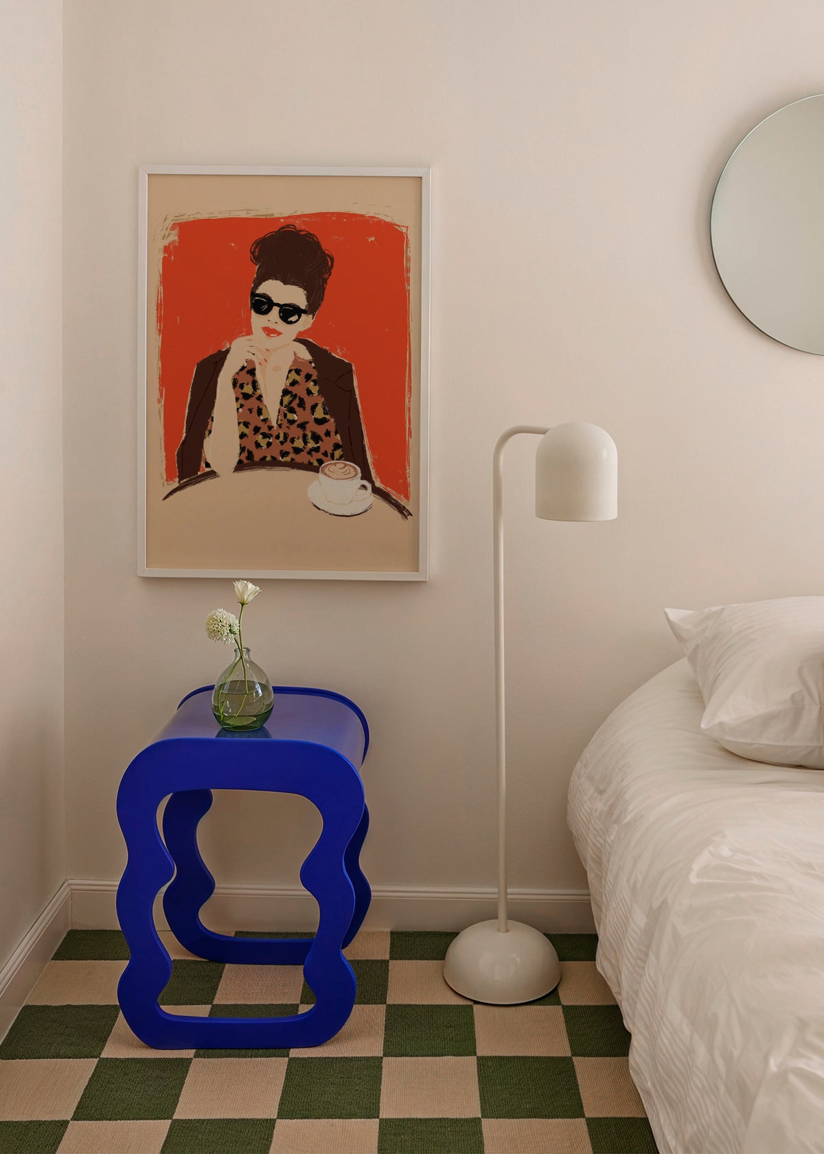 At the Café - Framed poster in an interior