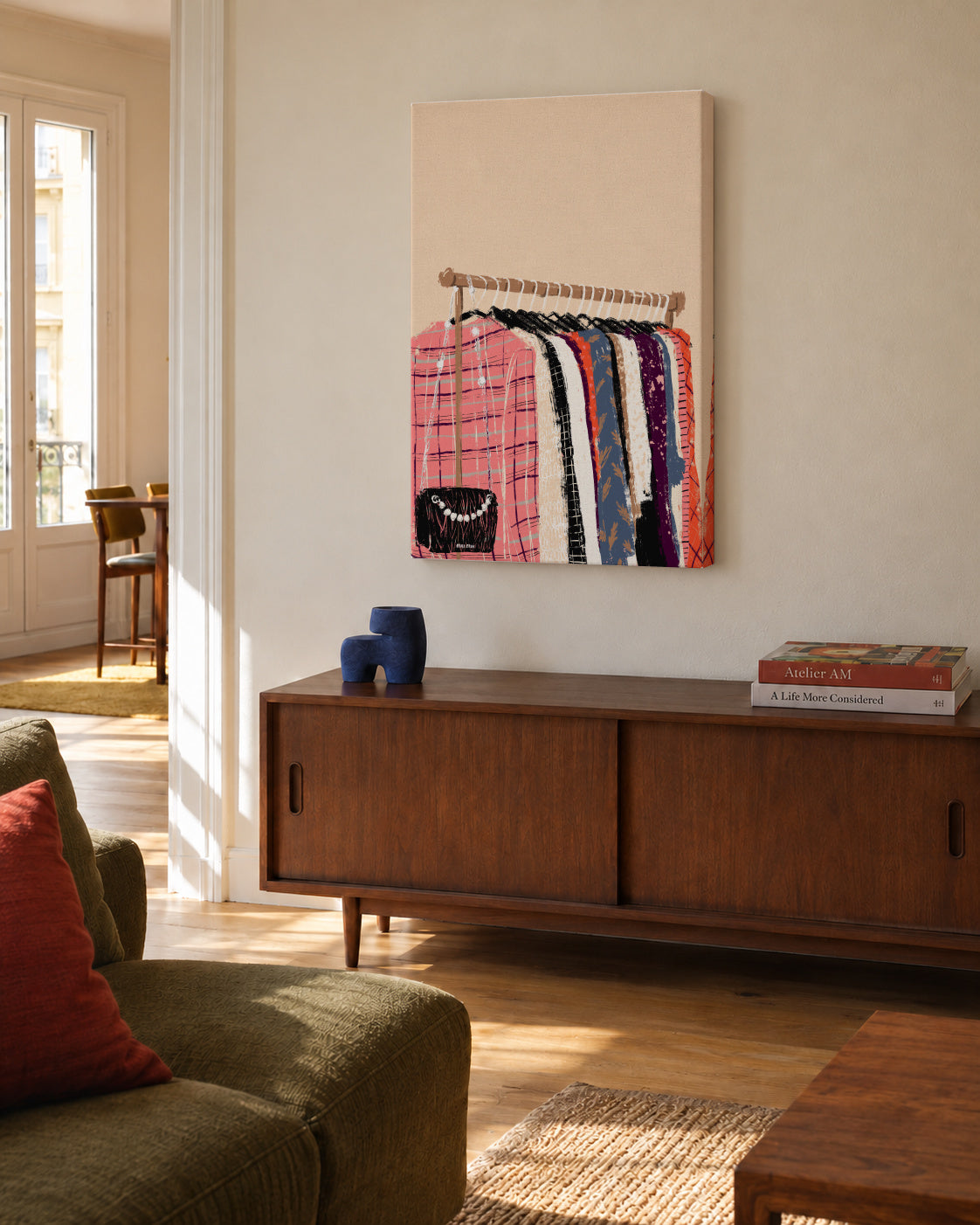 Fashion Clothes - Unframed canvas in an interior