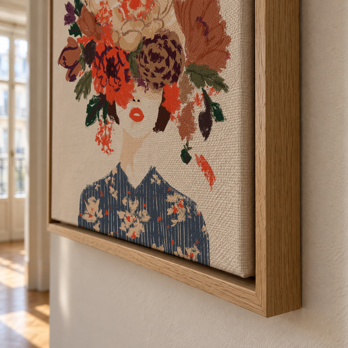 Floral Crown - Framed canvas detail