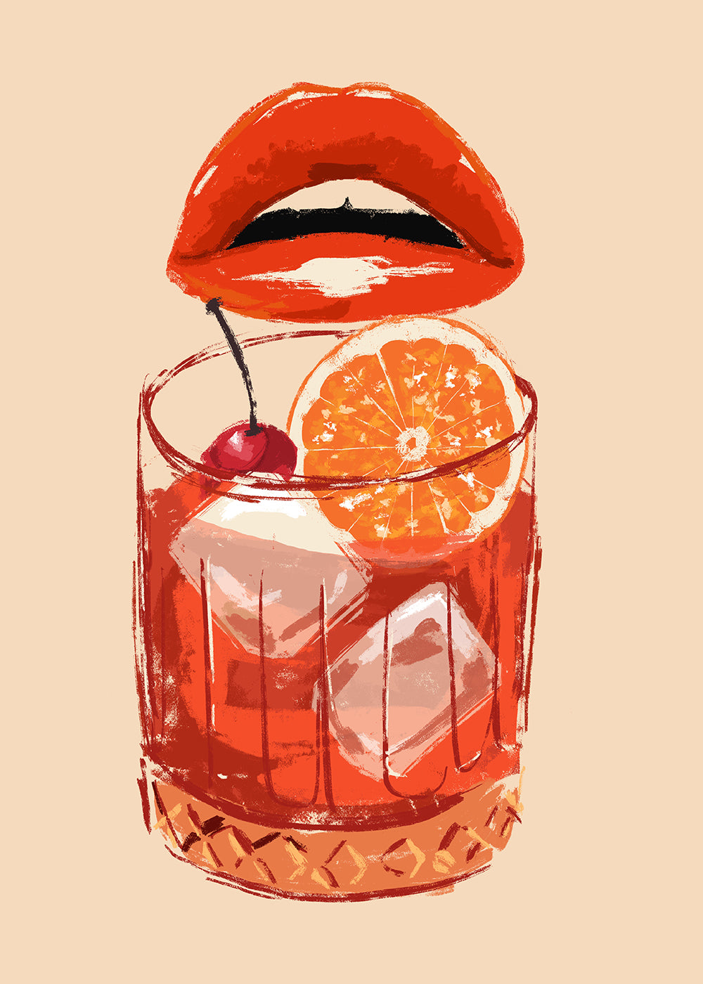Old fashioned cocktail