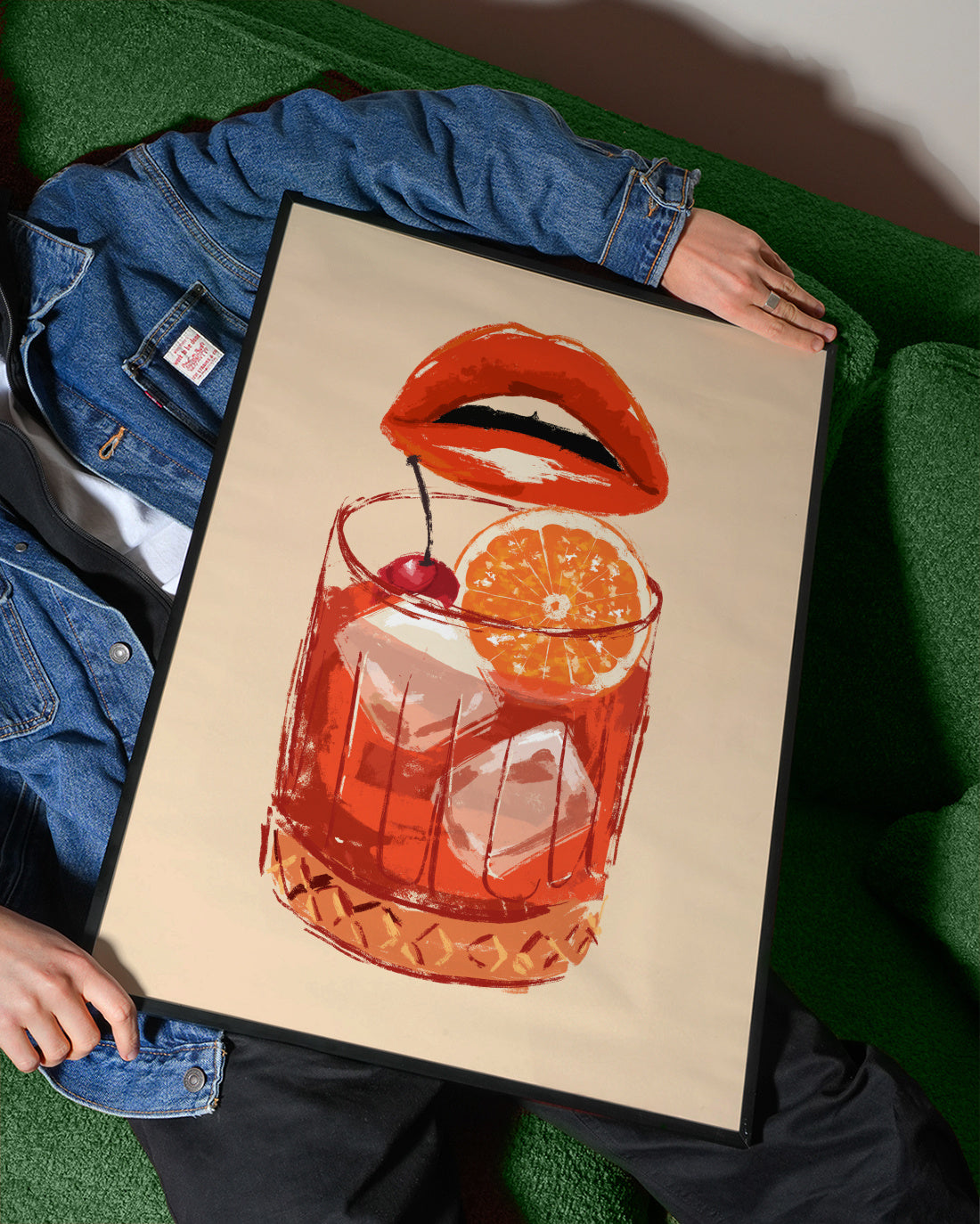 Old fashioned cocktail - Framed poster detail