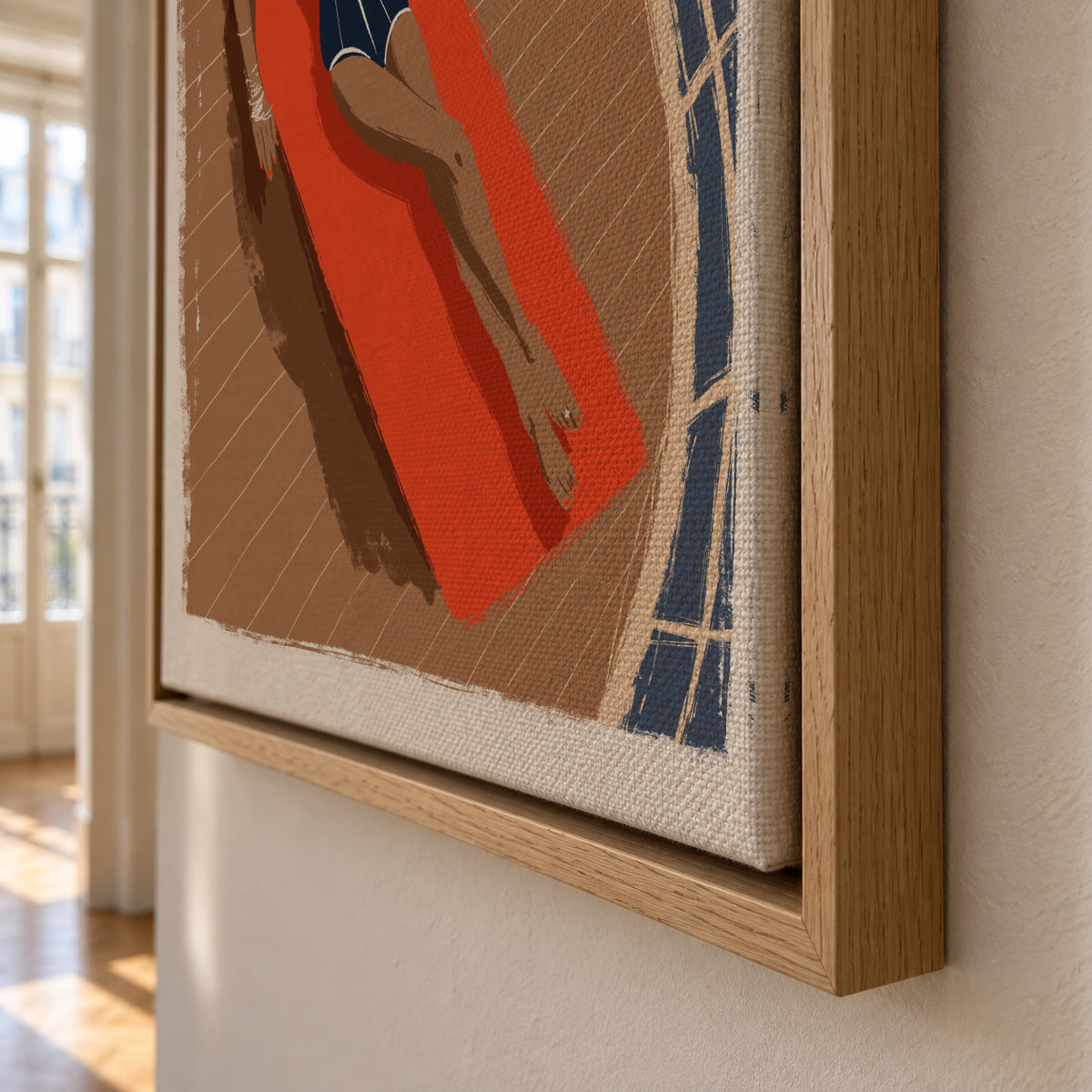 On the yacht - Framed canvas detail