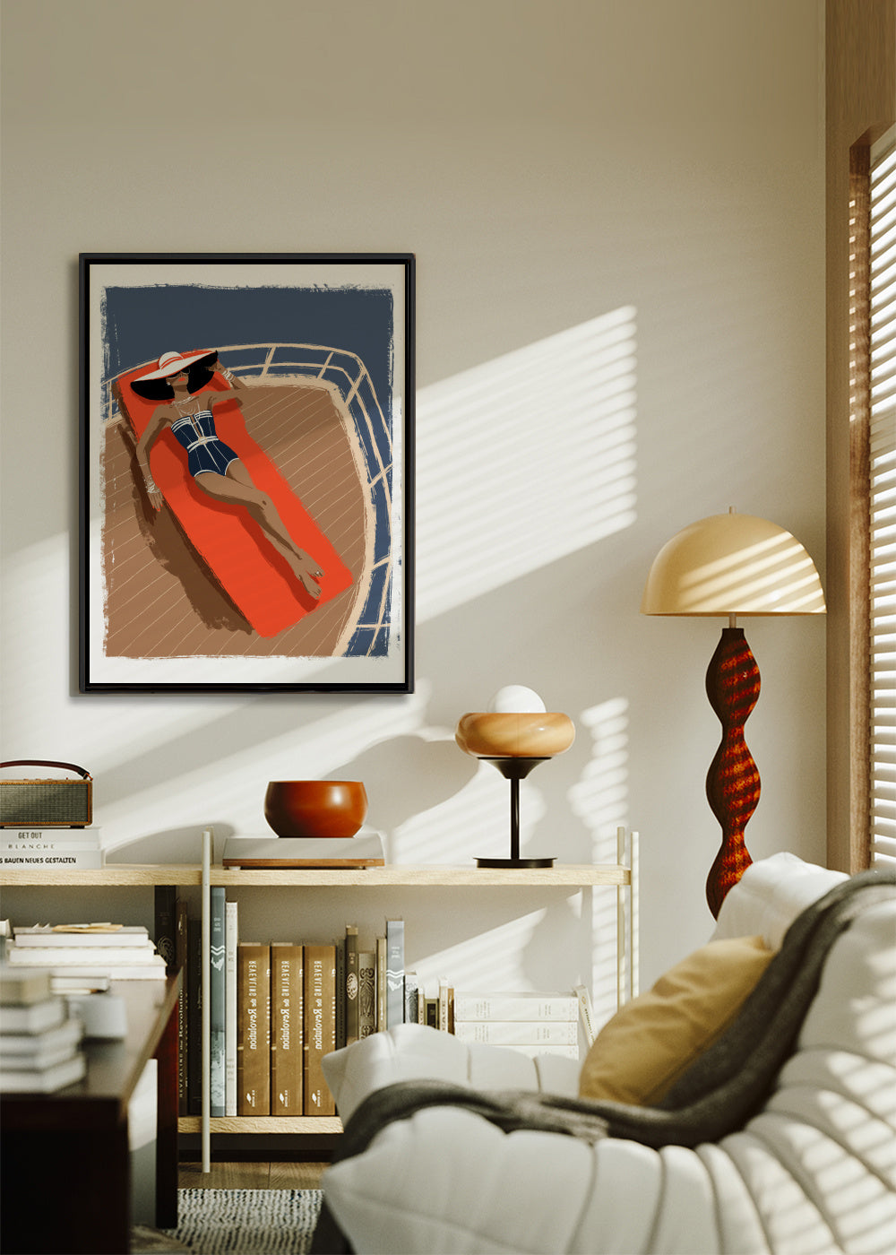 On the yacht - Framed canvas in an interior