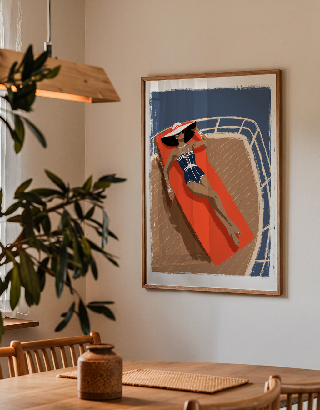 On the yacht - Framed poster detail