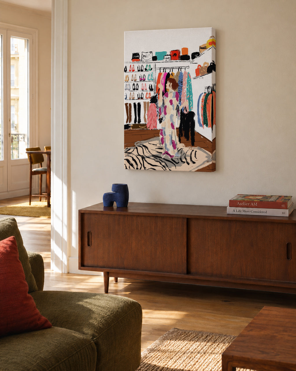 The Closet - Unframed canvas in an interior