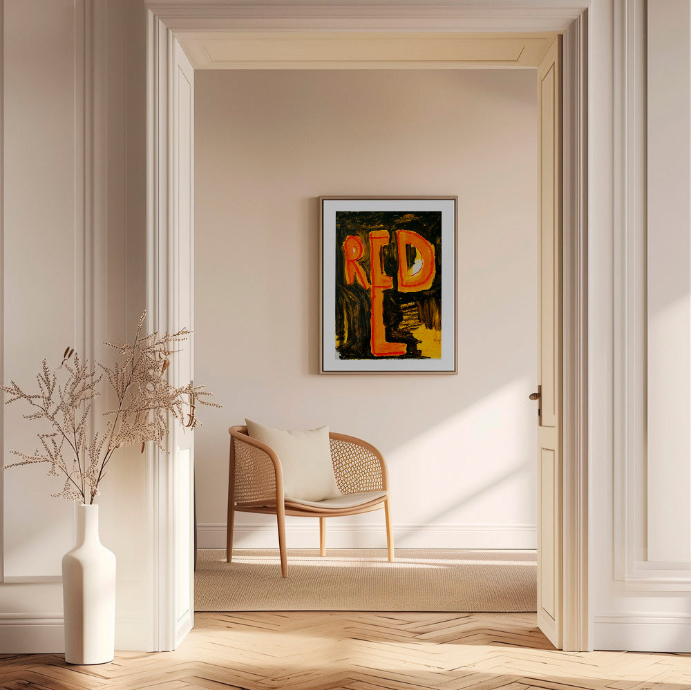 Ilustración tipográfica en trazo pictórico 'RED' – Canvas1