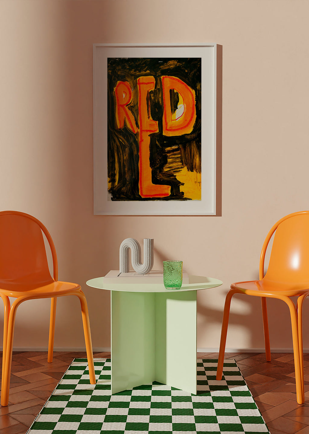 Ilustración tipográfica en trazo pictórico 'RED' – Product2