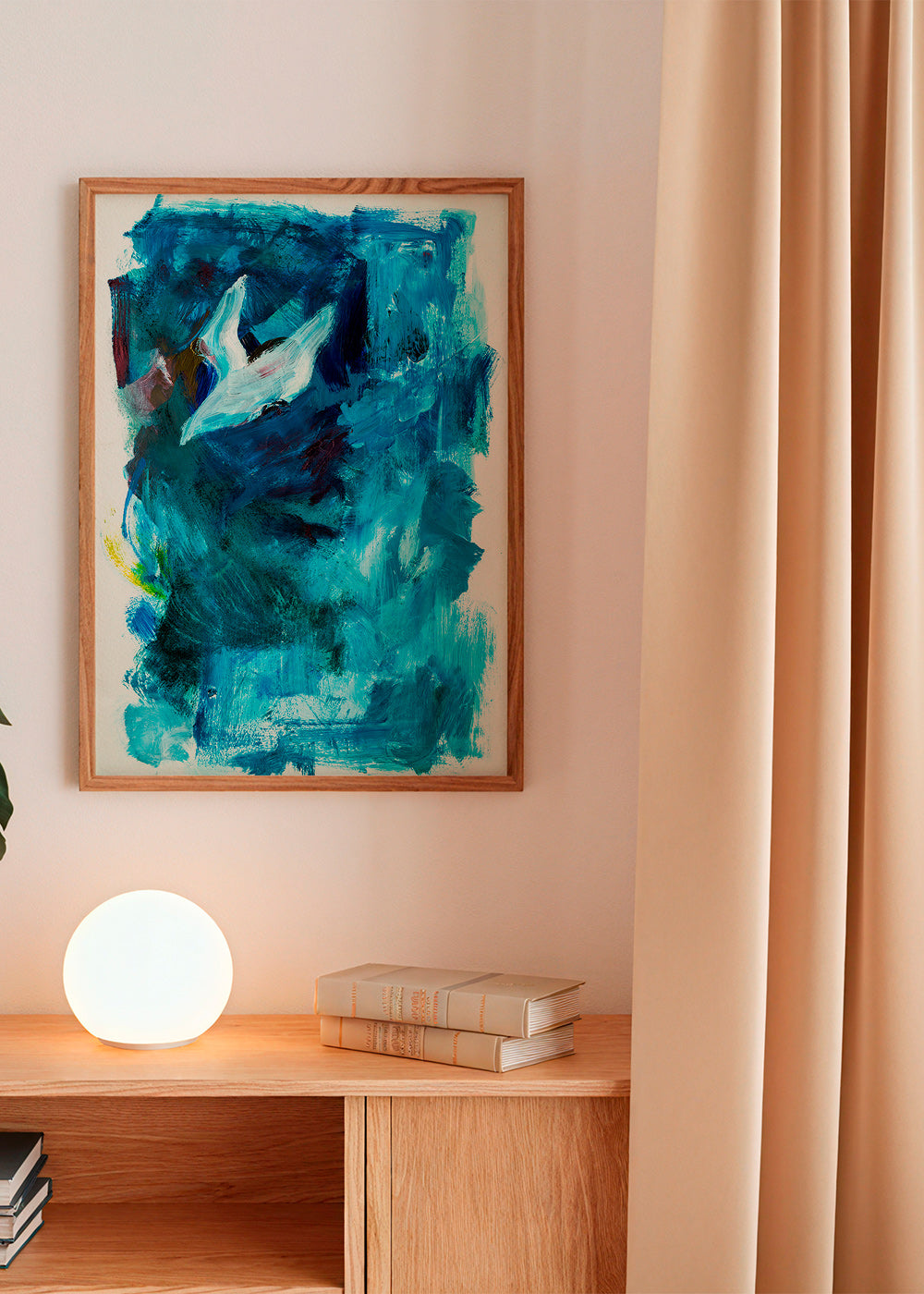 Cuadro abstracto azul con figura aérea – Product3